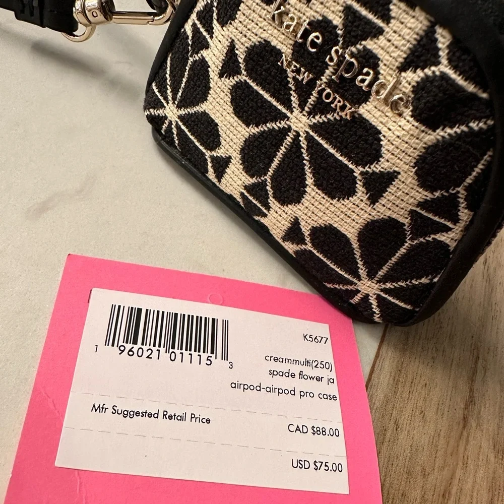 NWT! NEW! Kate Spade Flower Jacquard Airpods/airpods Pro Case -Cream Multi